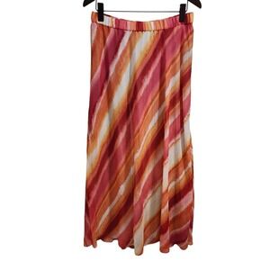New Chico's Sunset Stripe Maxi Skirt Women's Size M / 8 NWT READ